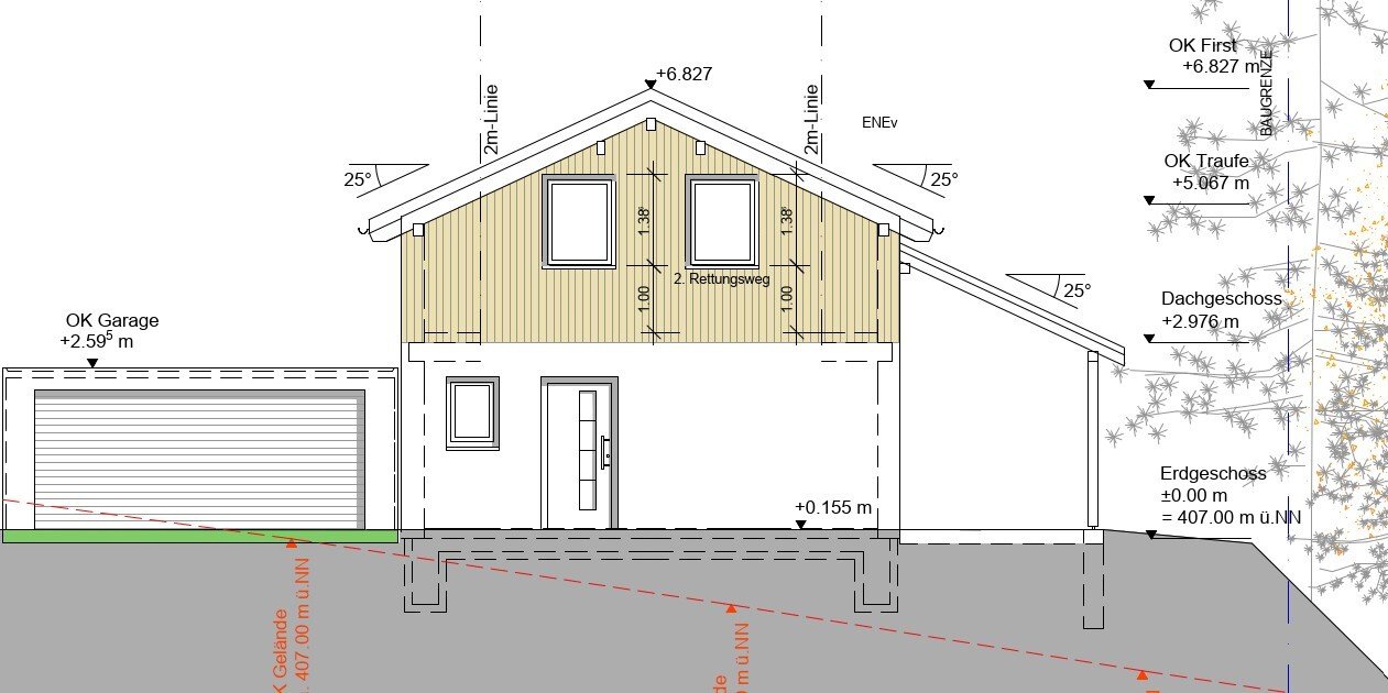 Mit geplanter Terrassenüberdachung Mit geplanter Terrassenüberdachung